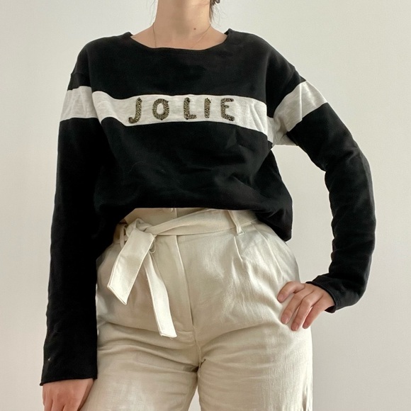 SCOTCH & SODA JOLIE embroidered  black & gold Sweater - P - Picture 6 of 13